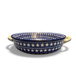 420 Bunzlau Ronde schaal met open handvaten 119X  Ronde Schalen